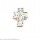 CZ Rhinestone Religious Cross Floating Charm For Our Glass Memory Lockets