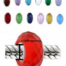 Faceted Glass Birthstone European Style Bead 4.5mm Opening Fits Major Brands