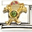 August Boy 9mm Italian Charm Stainless Link Birthstone Birthday Kid Son Green
