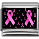 9mm Italian Charm Pink Ribbon Breast Cancer Awareness Stainless Modular Link