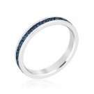 September Birthstone Eternity Ring Stackable 3mm Band Made With Swarovski Stones