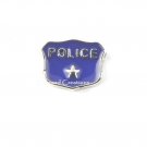 Blue Police Badge Floating Charm For Lockets Emblem Shield Sheriff Cop
