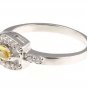 Size 7 Fashion Ring Yellow Marquise Stone With Clear Accents