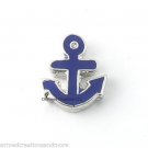 Blue Anchor Sailor Boat Ship Floating Charm For Glass Memory Locket Necklace