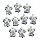 10pc Lot Silver Tone Sea Turtle Ocean Floating Charm For Glass Memory Lockets
