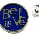 Interchangeable Snap Charm Jewelry Blue Believe 18mm #299-1