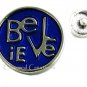 Interchangeable Snap Charm Jewelry Blue Believe 18mm #299-1