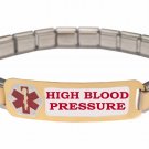 High Blood Pressure 9mm Italian Charm Medical Alert Starter Bracelet S Steel