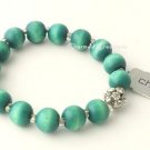 NWT CHICO'S Sadie Designer Faux Turquoise Wood Beaded Shamballa Bracelet