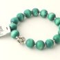 NWT CHICO'S Sadie Designer Faux Turquoise Wood Beaded Shamballa Bracelet