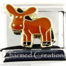 Brown Donkey Mule Magnetic 9mm Italian Charm Stainless Steel Modular Link