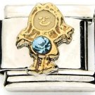 December Girl Birthstone 9mm Italian Charm Link Daughter Kid Blue Birthday