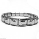 Puffy Heart Love 9mm Italian Charm Shiny Stainless Steel Links Starter Bracelet