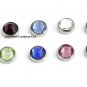 CZ Birthstone Round Silver Tone Floating Charm For Your Glass Memory Locket