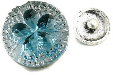 USA SELLER Interchangeable Button Snap Jewelry Blue Flower 18mm 337-3