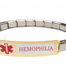 Hemophilia Blood Disorder 9mm Italian Charm Medical Alert Shiny Starter Bracelet
