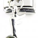 August Birthstone Music Note 9mm Italian Charm Stainless Modular Dangle Link