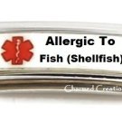 Allergic To Fish (Shellfish) Caduceus Medical Alert 9mm Italian Charm Superlink