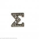 Sigma Crystal Ancient Greek Initial Floating Charm For Glass Memory Locket
