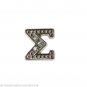 Sigma Crystal Ancient Greek Initial Floating Charm For Glass Memory Locket