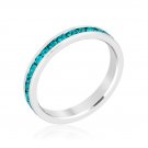 December Birthstone Eternity Ring Stackable 3mm Band Made With Swarovski Stones