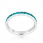 December Birthstone Eternity Ring Stackable 3mm Band Made With Swarovski Stones