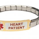 Heart Patient 9mm Italian Charm Medical Alert Shiny Starter Bracelet