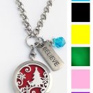 Christmas Aromatherapy Essential Oils Stainless Steel Necklace Locket Rolo Chain