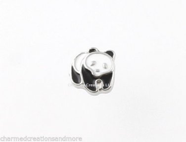 Black & White Panda Bear Zoo Floating Charm For Glass Memory Locket Necklace