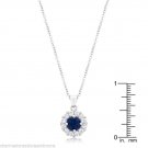 Bella Bridal Halo Necklace Pendant September Birthstone 3.28ct Cubic Zirconia