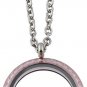 Pink Acrylic 30mm Floating Charm Locket Necklace With 20" Stainless Steel Chain