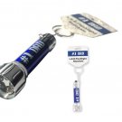 #1 Dad Keychain LED Mini Flashlight Bonus Key Ring Stocking Stuffer