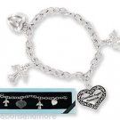 Guardian Angel Bracelet In Gift Box Protect Me Dangling Heart Silver Tone Charm