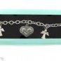 Guardian Angel Bracelet In Gift Box Protect Me Dangling Heart Silver Tone Charm