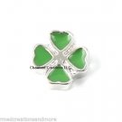 Green 4 Leaf Clover Lucky Shamrock Floating Charm For Glass Memory Lockets