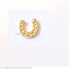 Gold Tone Lucky Horseshoe Floating Charm For Glass Memory Lockets