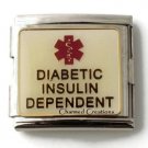 Diabetic Insulin Dependant Medical Alert 9mm Italian Charm 18mm Mega Link