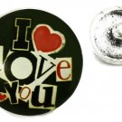 USA SELLER Interchangeable Button Snap Jewelry I Love You Red Heart 18mm 332
