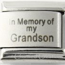 In Memory Of My Grandson Matte Laser 9mm Italian Charm Stainless Link
