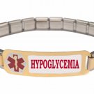 Hypoglycemia Hypoglycemic 9mm Italian Charm Medical Alert Starter Bracelet