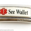 See Wallet Caduceus Medical Alert 9mm Italian Charm Superlink For Your Bracelet