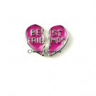 Best Friends Separable 2 Piece Pink Broken Heart BFF Floating Charm For Lockets