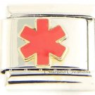 Red Medical Alert Star Of Life Link For 9mm Italian Charm ID Bracelets