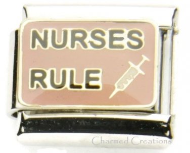 9mm Italian Charm Nurses Rule Shot RN Medical Staff Hospital Nurse Graduate Link