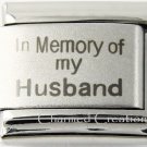 In Memory Of My Husband Matte Laser 9mm Italian Charm Stainless Link