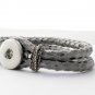 Silver Reptile Print Interchangeable Snap Bracelet Holds One 18mm Snap