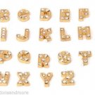 26pc Wholesale Lot A-Z Alphabet Gold Initial Letters For Floating Charm Lockets