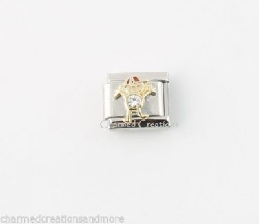 April Boy Kid Son Birthstone Birthday 9mm Italian Charm Stainless Steel Link
