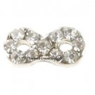 Silver Crystal Infinity Symbol Endless Knot Floating Charm For Memory Locket