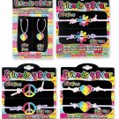 2 Piece Best Friends Necklace Or Bracelet Set Peace Sign, Heart, Flower BFF